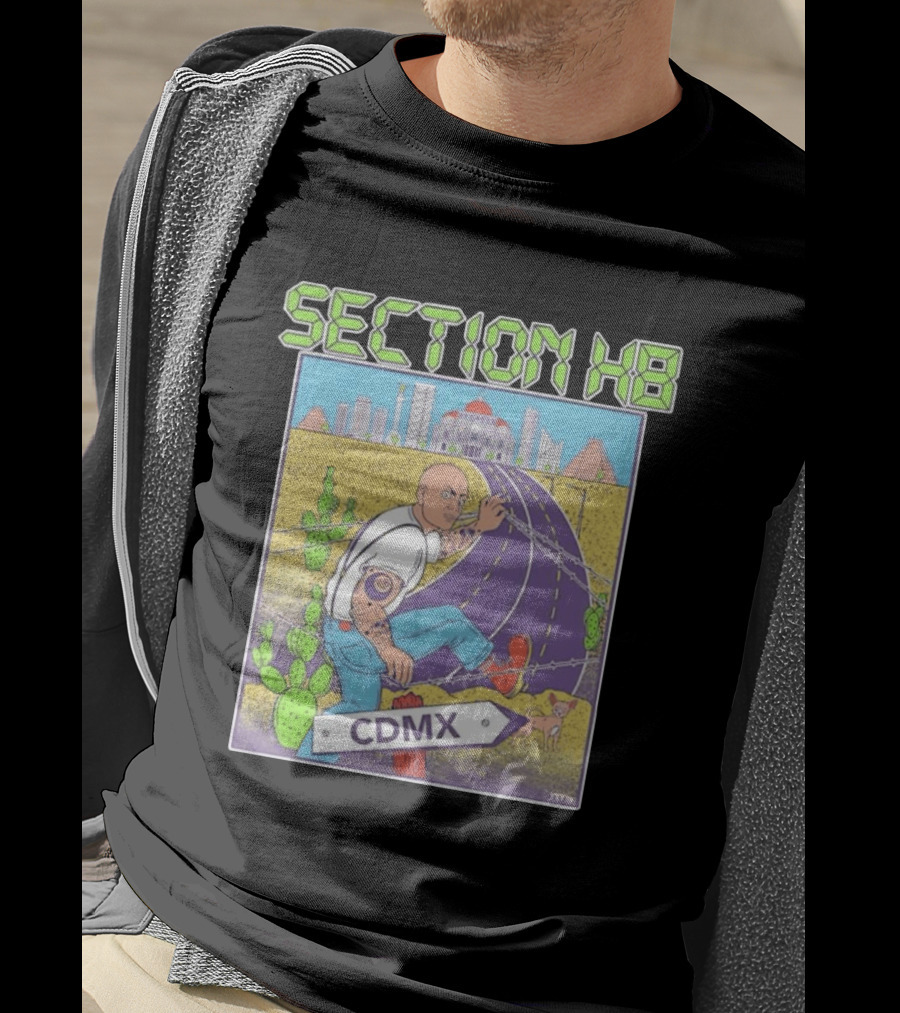 Section H8 CDMX Mexico City Punk Scene Urban Landscape With Cactus T-Shirt