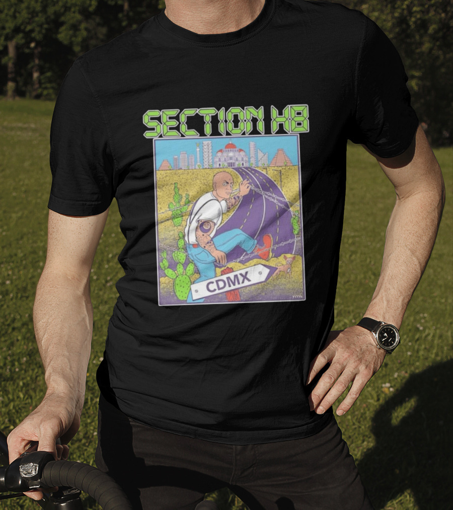 Section H8 CDMX Mexico City Punk Scene Urban Landscape With Cactus T-Shirt