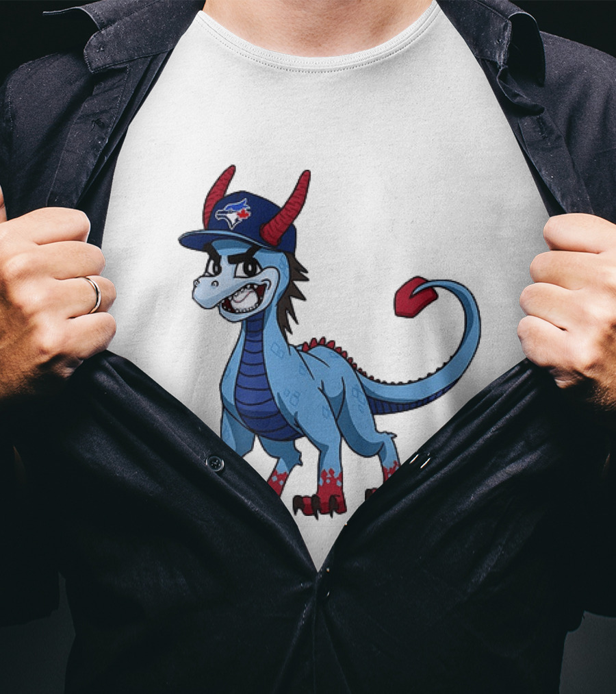Toronto Blue Jays MLB Baseball Blue Dragon Hat T-Shirt