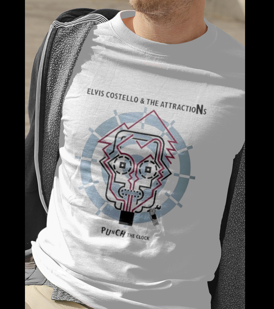 Elvis Costello And The Attractions Punch The Circuit Board Robot T-Shirt