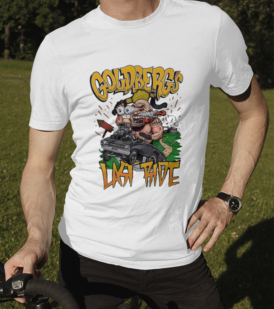 Goldberg's Last Ride Wrestling Cartoon Car WCW WWE T-Shirt