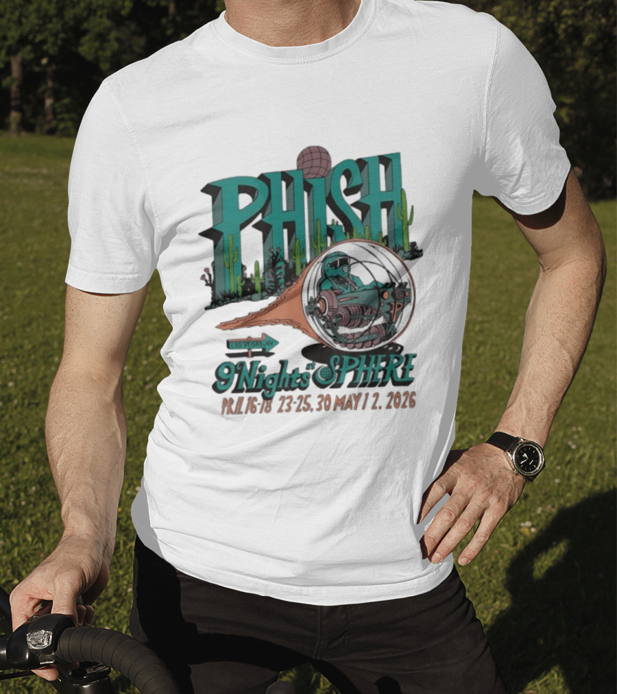 Phish 9 Nights At Sphere Las Vegas April May 2026 Cactus Spacecraft T-Shirt