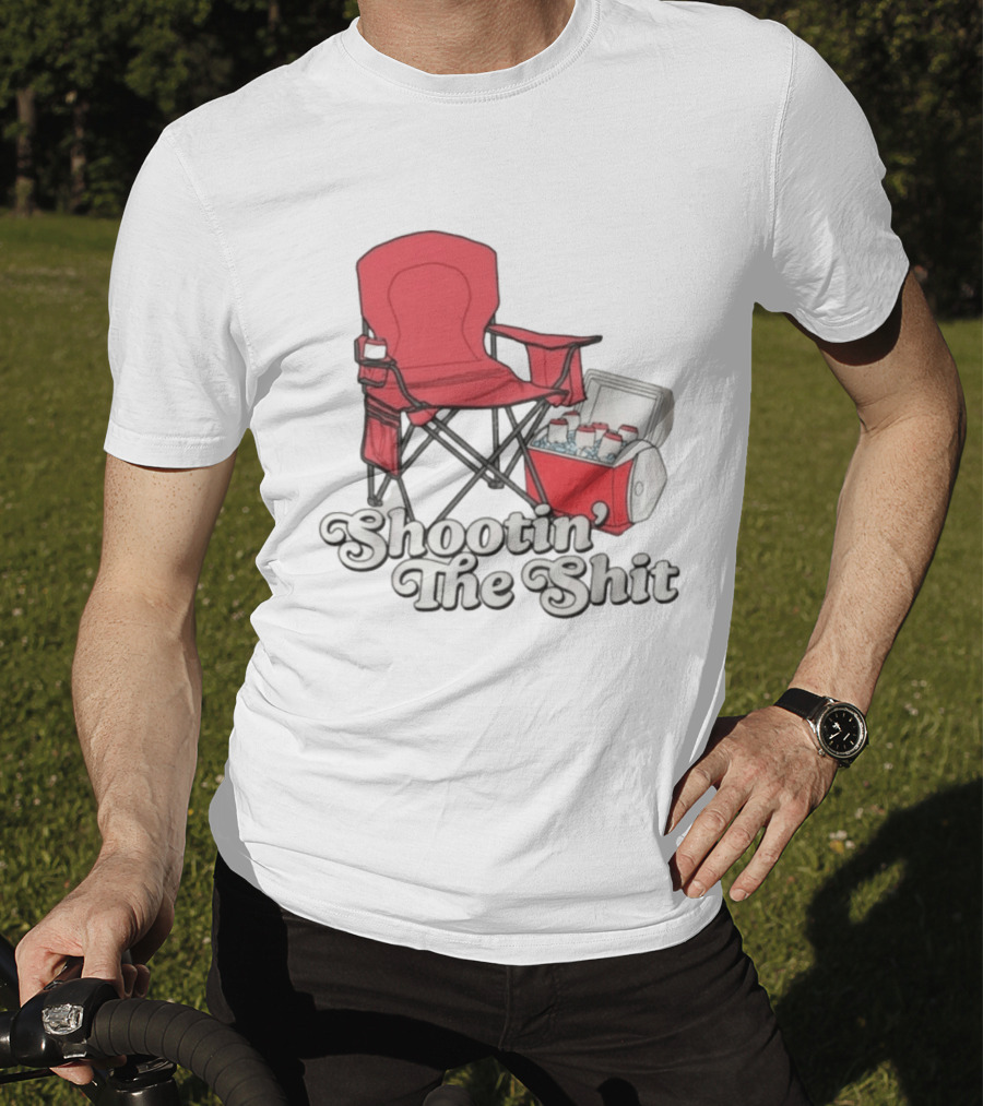 Shootin' The Shit Red Chair And Cooler BBQ Vibes T-Shirt