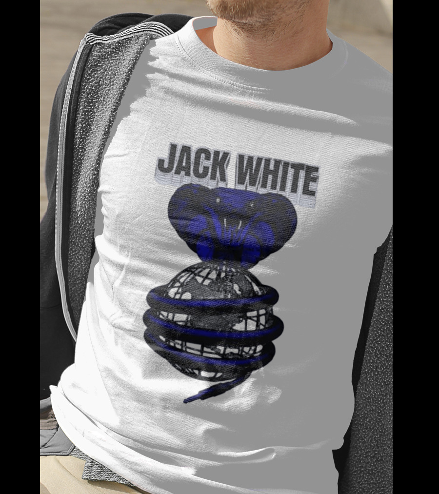 Jack White Cobra Wrapped Around Globe Music Band T-Shirt