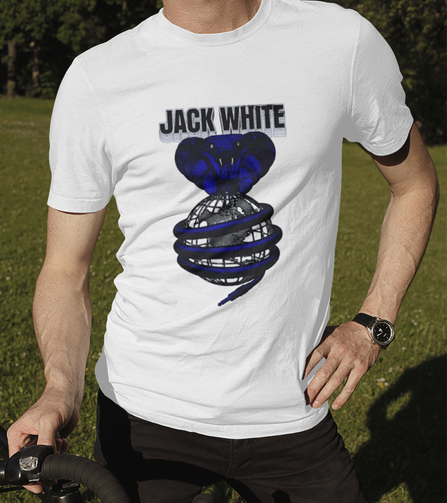Jack White Cobra Wrapped Around Globe Music Band T-Shirt