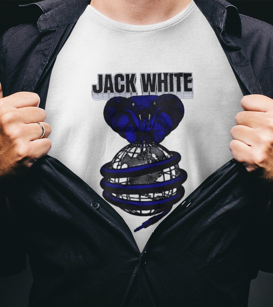 Jack White Cobra Wrapped Around Globe Music Band T-Shirt
