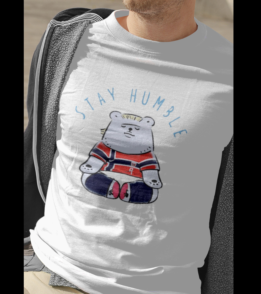 Stay Humble Meditating Bear Norway Erling Haaland Football Team T-Shirt