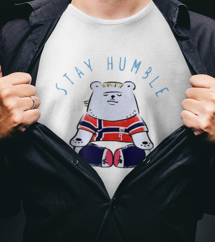 Stay Humble Meditating Bear Norway Erling Haaland Football Team T-Shirt