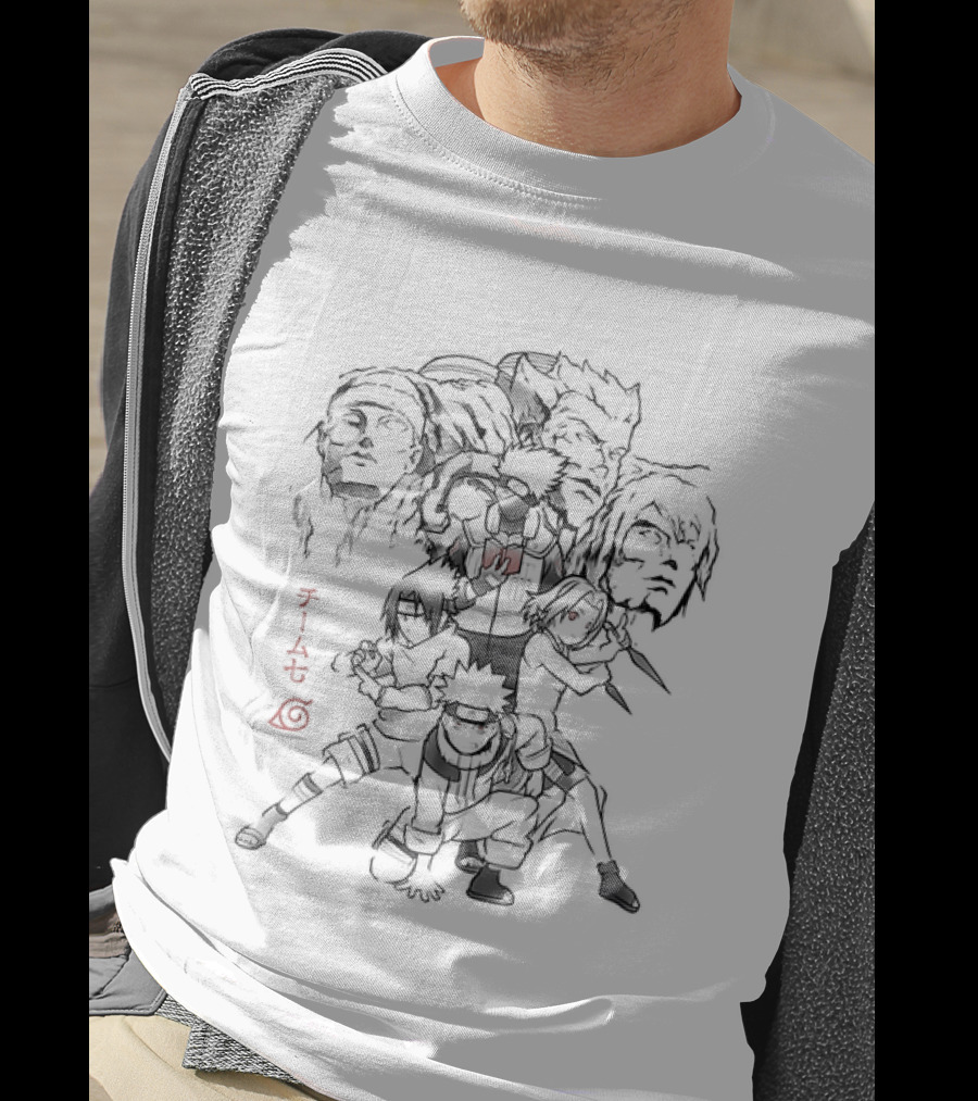 Team 7 Naruto Sasuke Sakura Kakashi Hatake Naruto Shippuden Manga Characters T-Shirt