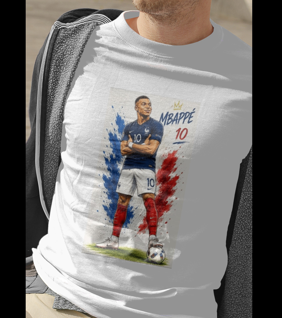 Kylian Mbappé France Soccer KM10 Caricature Star T-Shirt