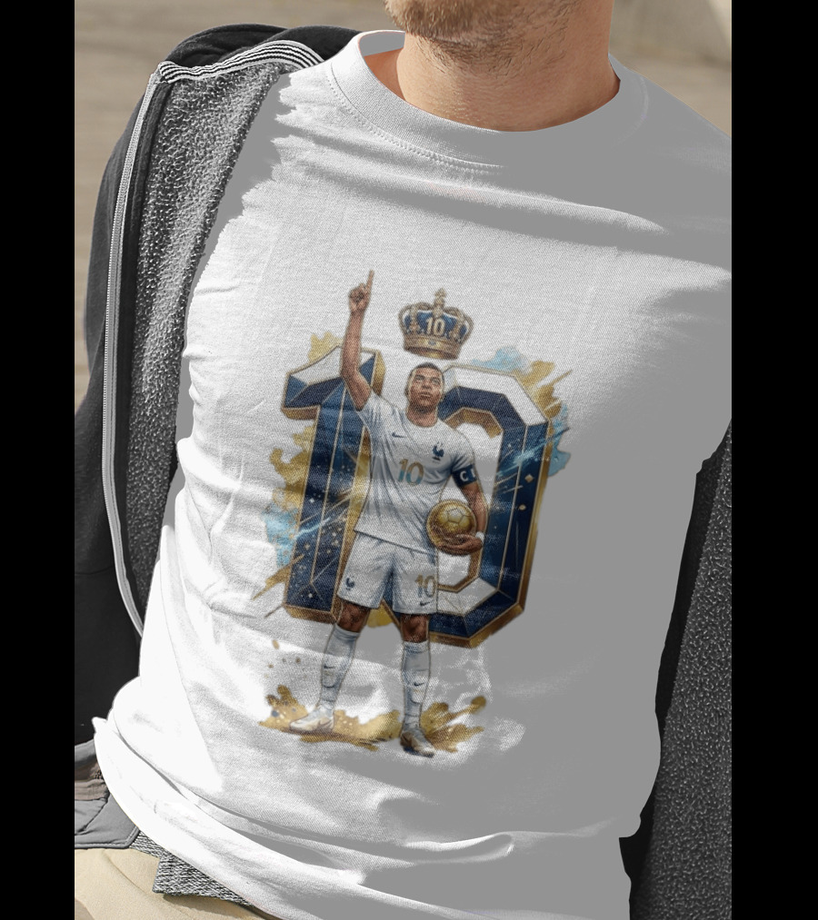 Kylian Mbappe France Number 10 Crowned Footballer T-Shirt