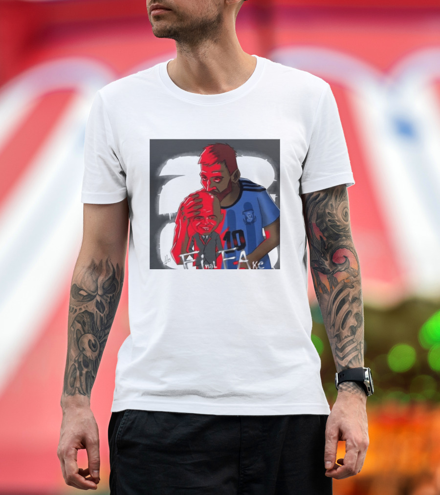Lionel Messi Argentina Final FAKE AFA 10 T-Shirt