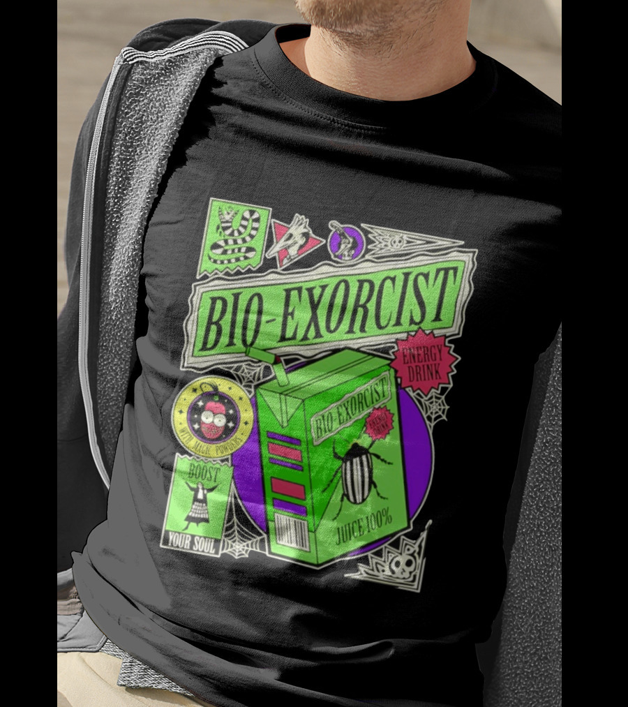 Bio Exorcist Energy Drink Juice 100% Boost Your Soul With Magic Powders T-Shirt