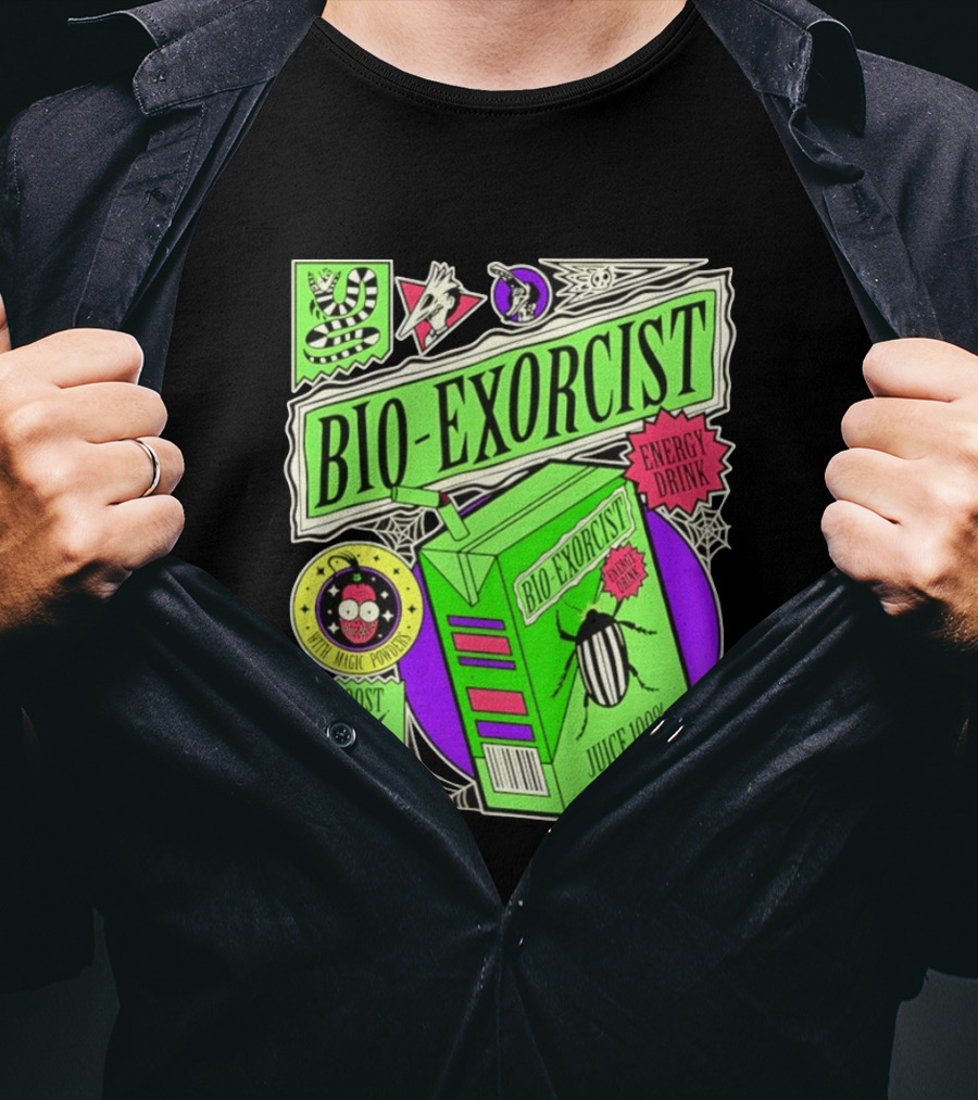 Bio Exorcist Energy Drink Juice 100% Boost Your Soul With Magic Powders T-Shirt