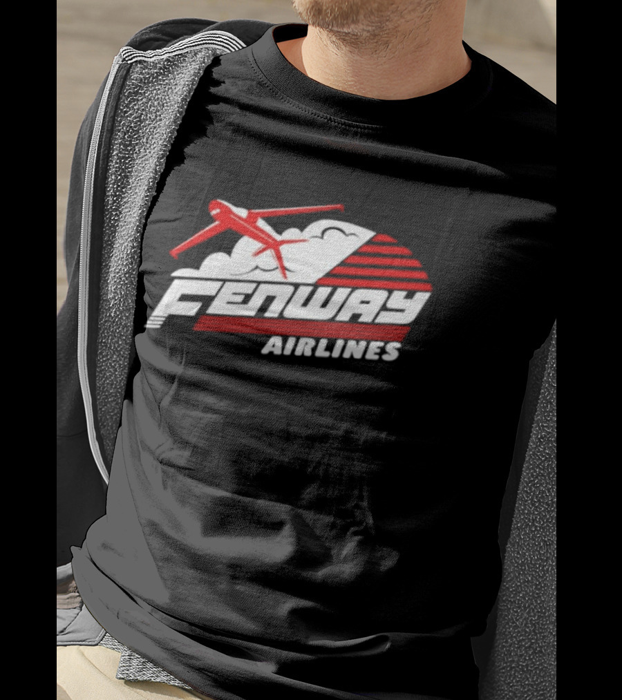 Boston Red Sox Fenway Airlines Baseball Team Vintage Pilot Urban Fan Gear T-Shirt