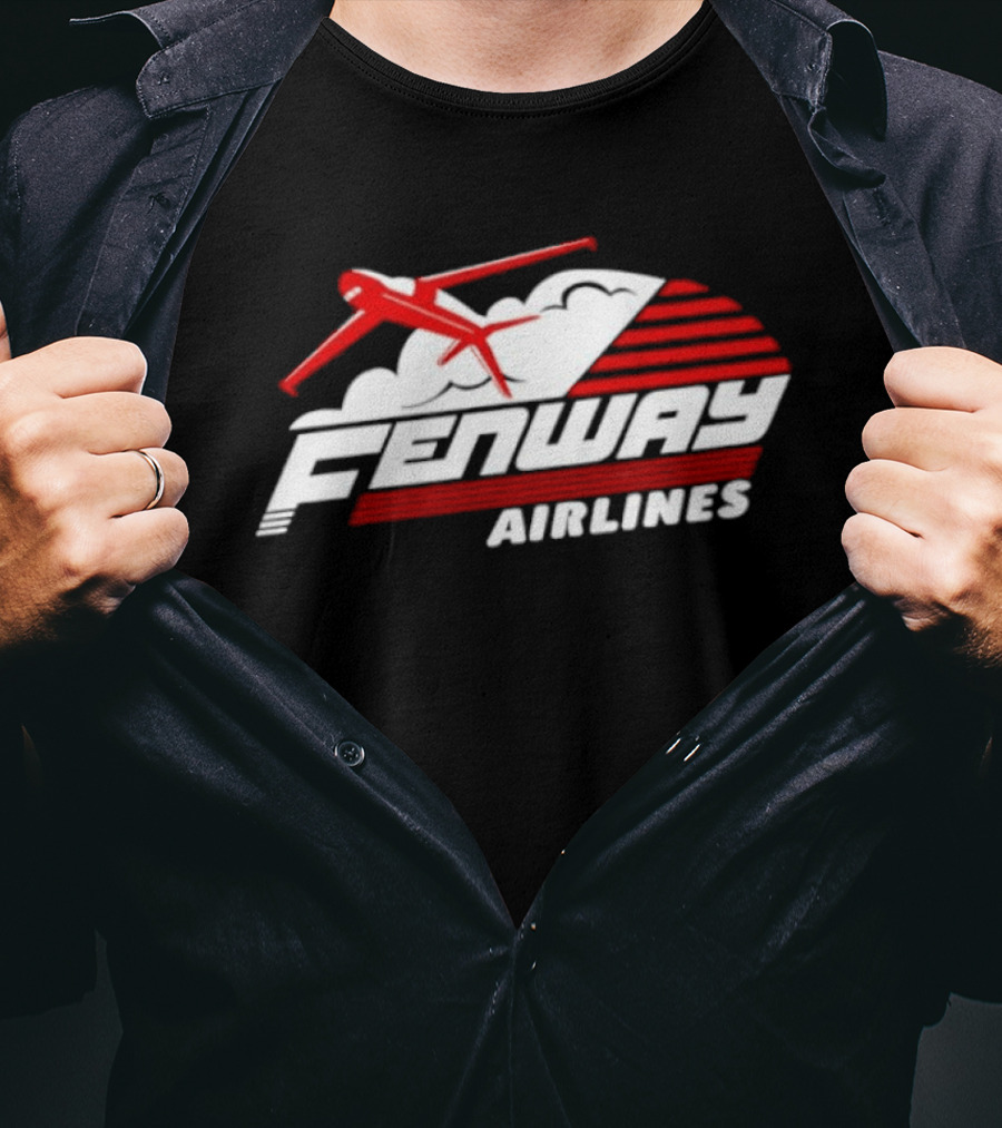 Boston Red Sox Fenway Airlines Baseball Team Vintage Pilot Urban Fan Gear T-Shirt