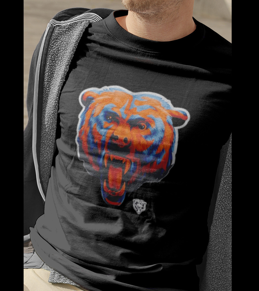 Chicago Bears Fierce Roaring Bear Face T-Shirt