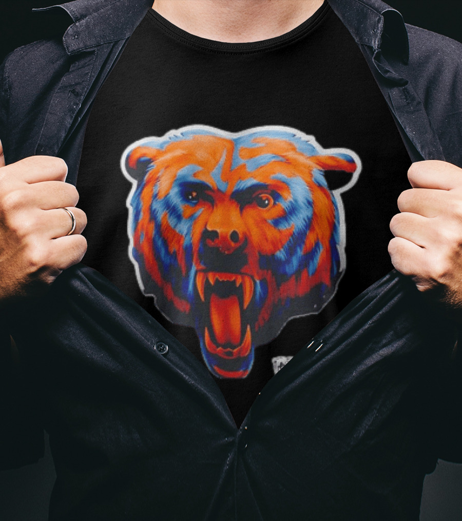 Chicago Bears Fierce Roaring Bear Face T-Shirt