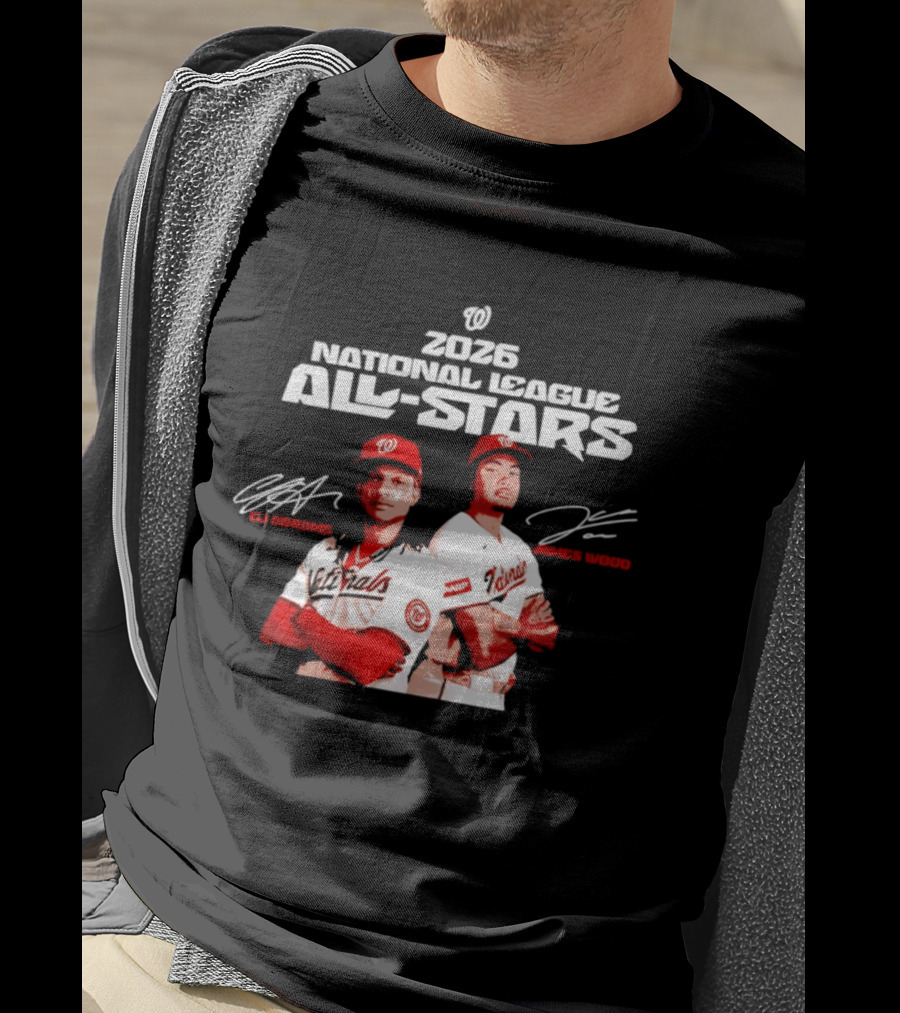 2026 Washington Nationals CJ Abrams James Wood National League All Stars T-Shirt