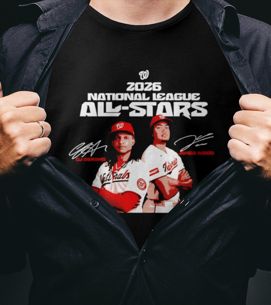 2026 Washington Nationals CJ Abrams James Wood National League All Stars T-Shirt
