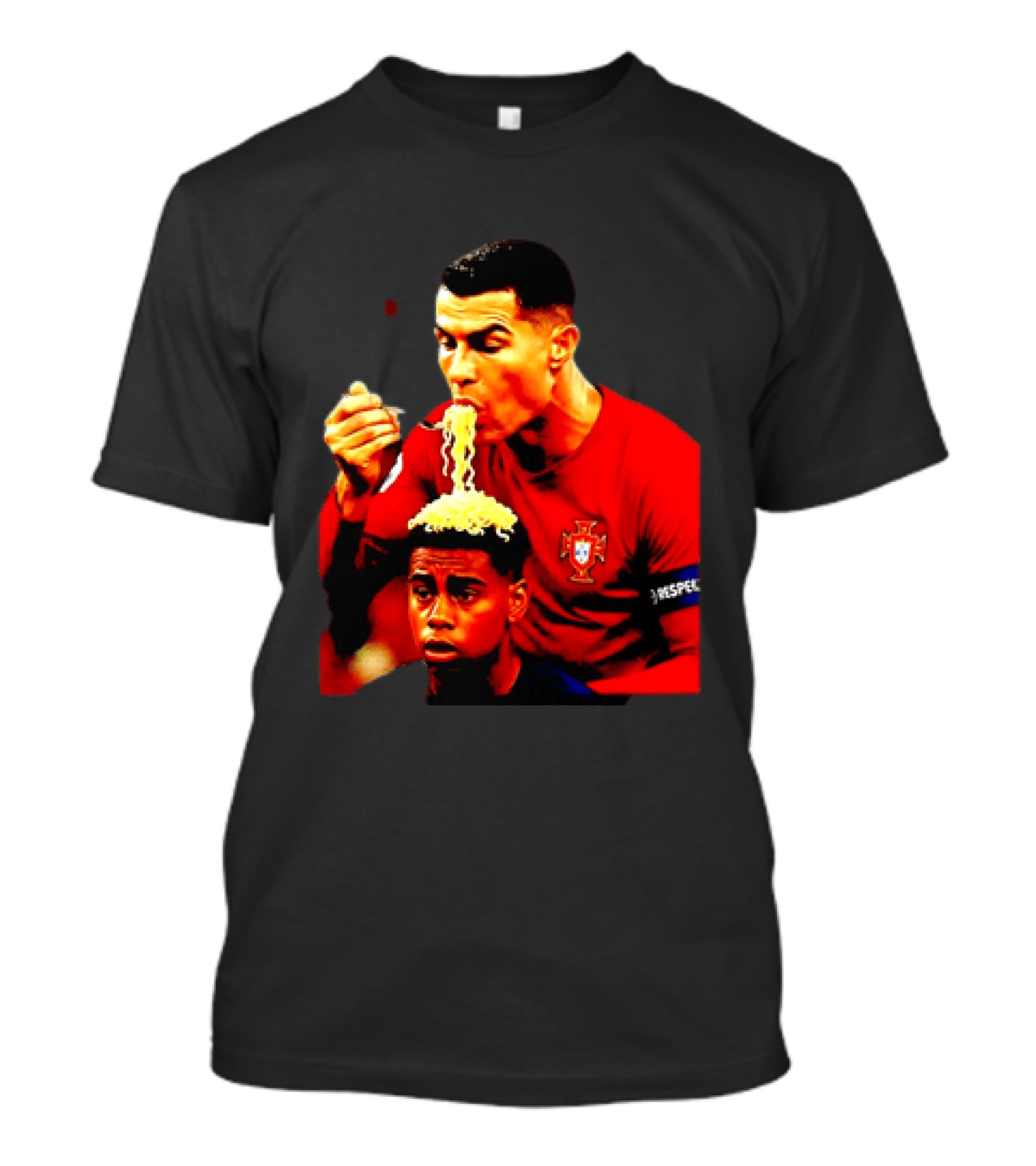 Cristiano Ronaldo Eating Noodles Meme Portugal Football UEFA T-Shirt