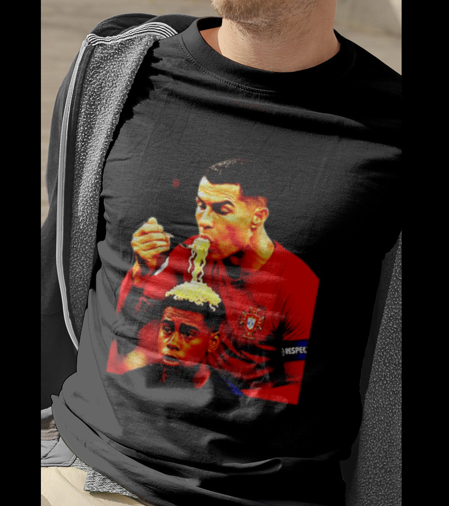 Cristiano Ronaldo Eating Noodles Meme Portugal Football UEFA T-Shirt