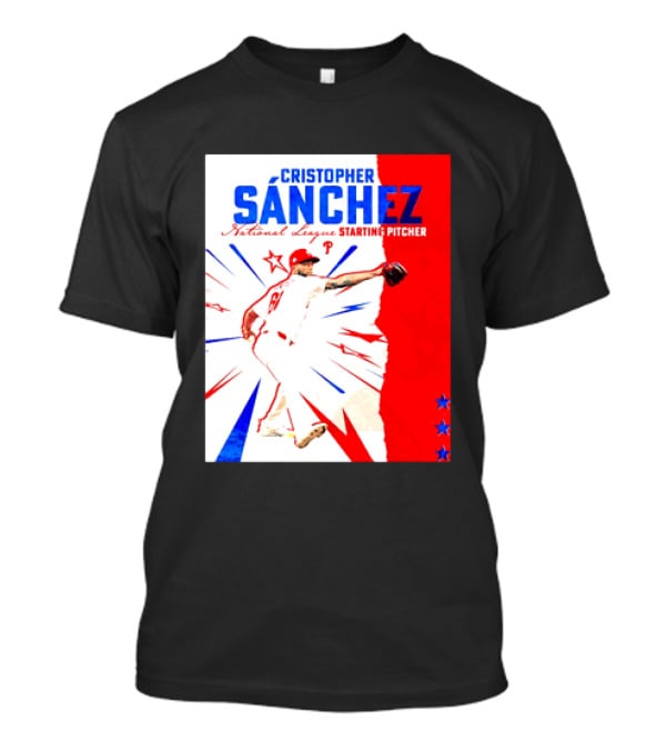 Cristopher Sánchez Philadelphia Phillies National League Starting Pitcher Red White Blue Stars T-Shirt