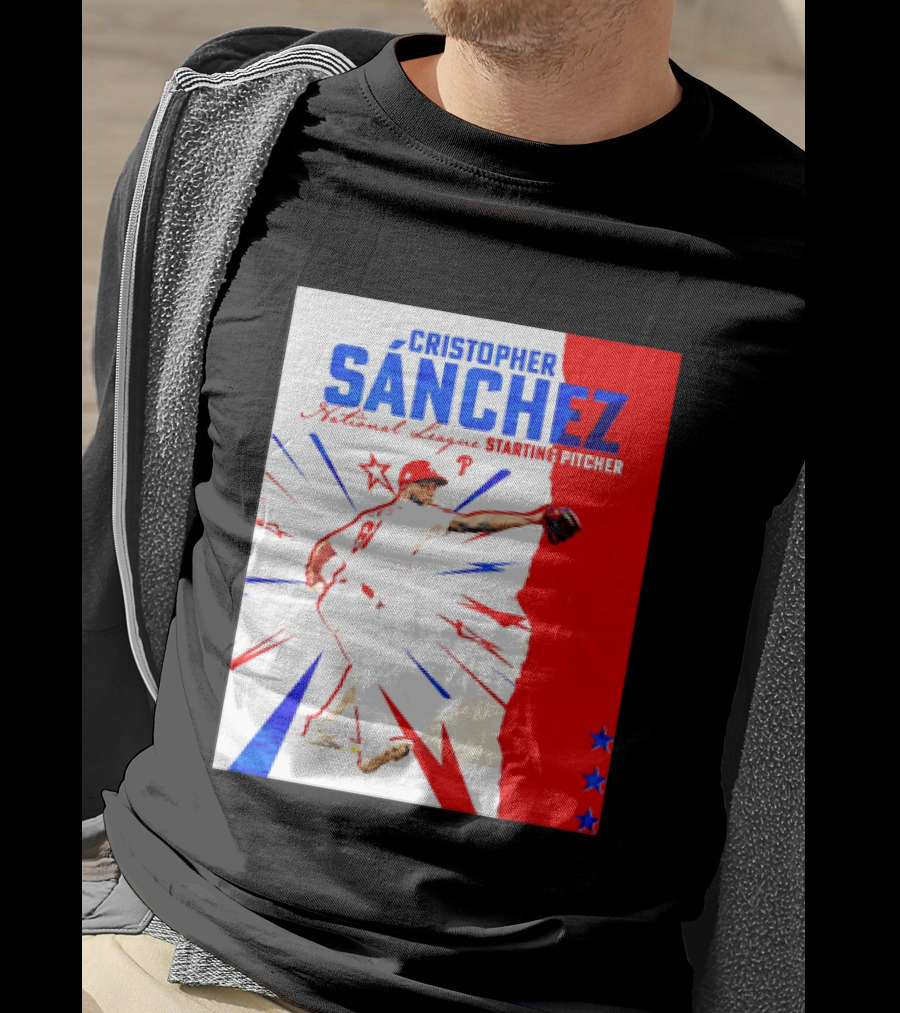 Cristopher Sánchez Philadelphia Phillies National League Starting Pitcher Red White Blue Stars T-Shirt