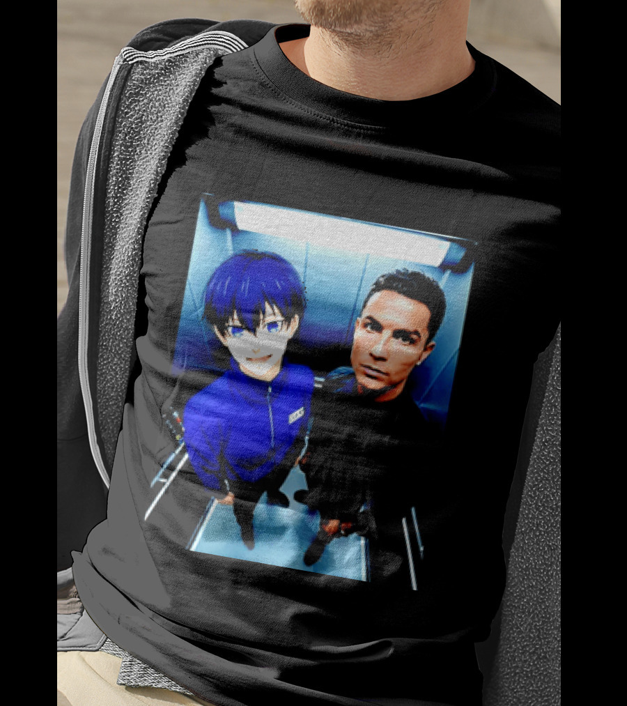 Ema Isagi Cristiano Ronaldo Collaboration Blue Lock Anime Football Star T-Shirt