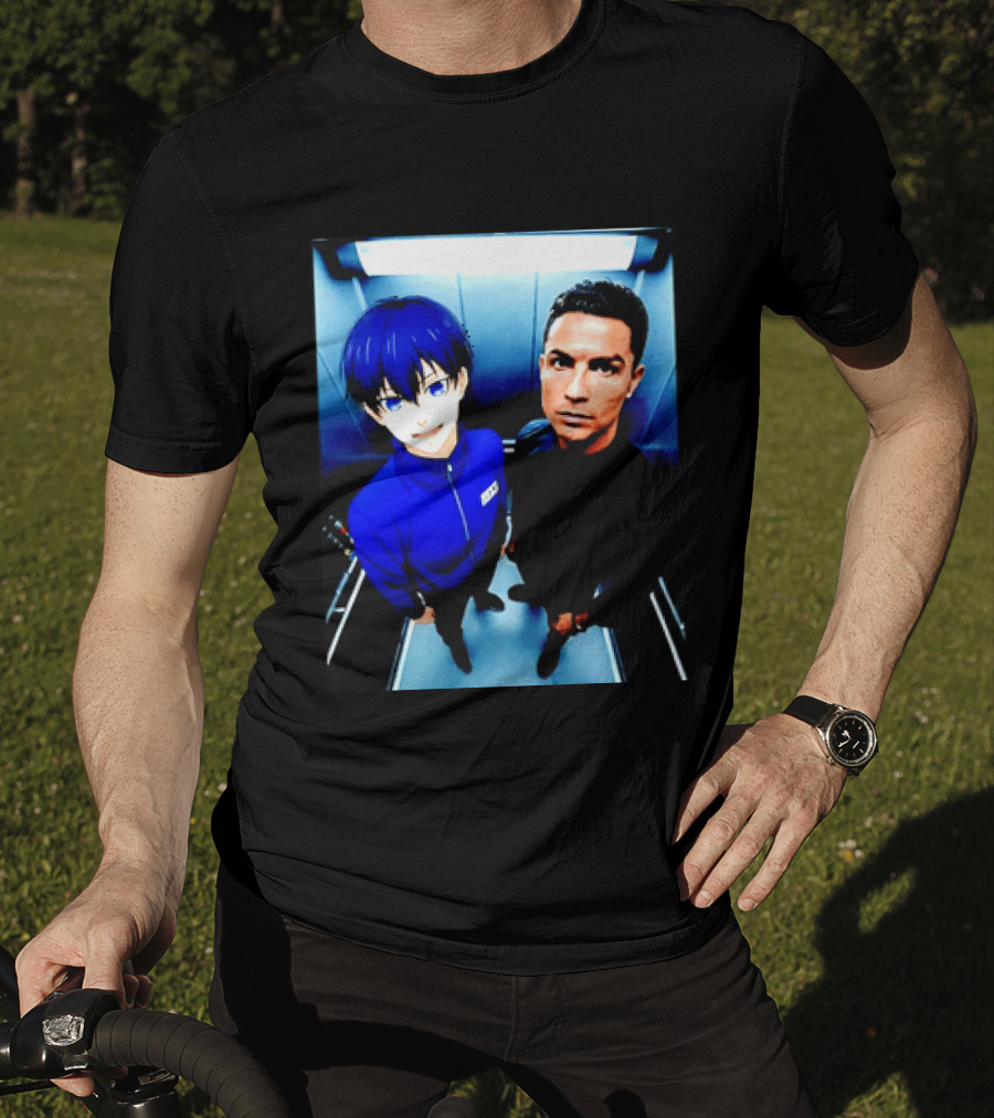 Ema Isagi Cristiano Ronaldo Collaboration Blue Lock Anime Football Star T-Shirt