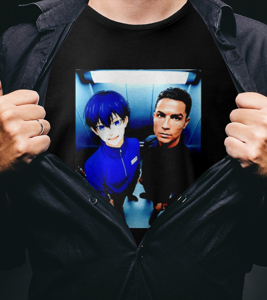Ema Isagi Cristiano Ronaldo Collaboration Blue Lock Anime Football Star T-Shirt