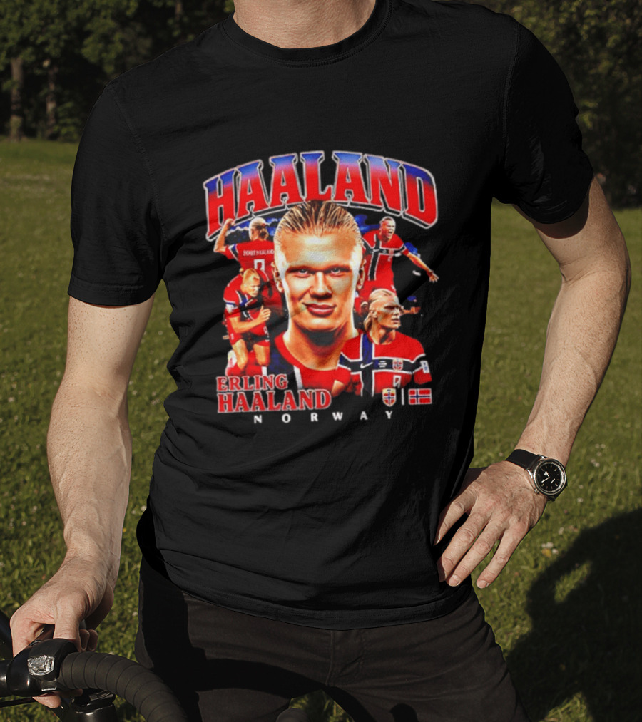 Erling Haaland Norway Football Legend Champion Norway Flag T-Shirt