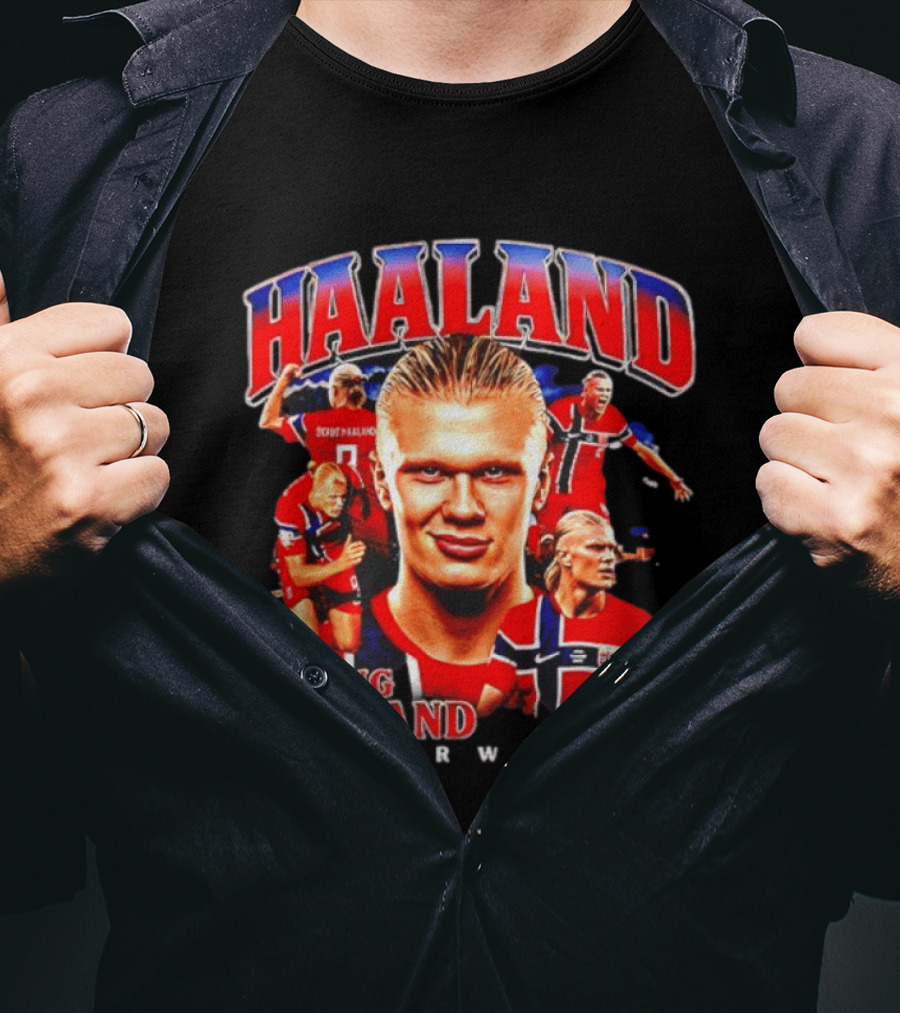 Erling Haaland Norway Football Legend Champion Norway Flag T-Shirt