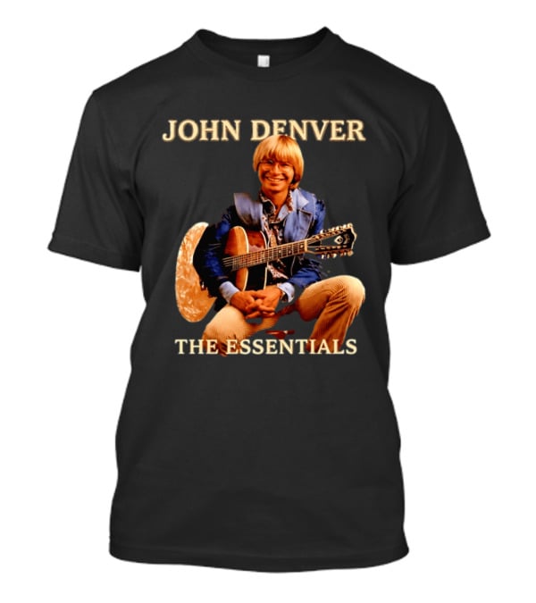 John Denver The Essentials Four Decades Of Folk Music Vintage Guitar T-Shirt