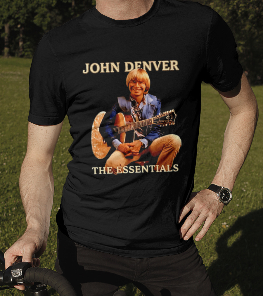 John Denver The Essentials Four Decades Of Folk Music Vintage Guitar T-Shirt
