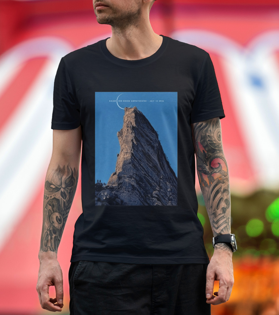 Kaleo Red Rocks Amphitheatre July 14 2026 Show Rocky Landscape Moonlit Scene T-Shirt