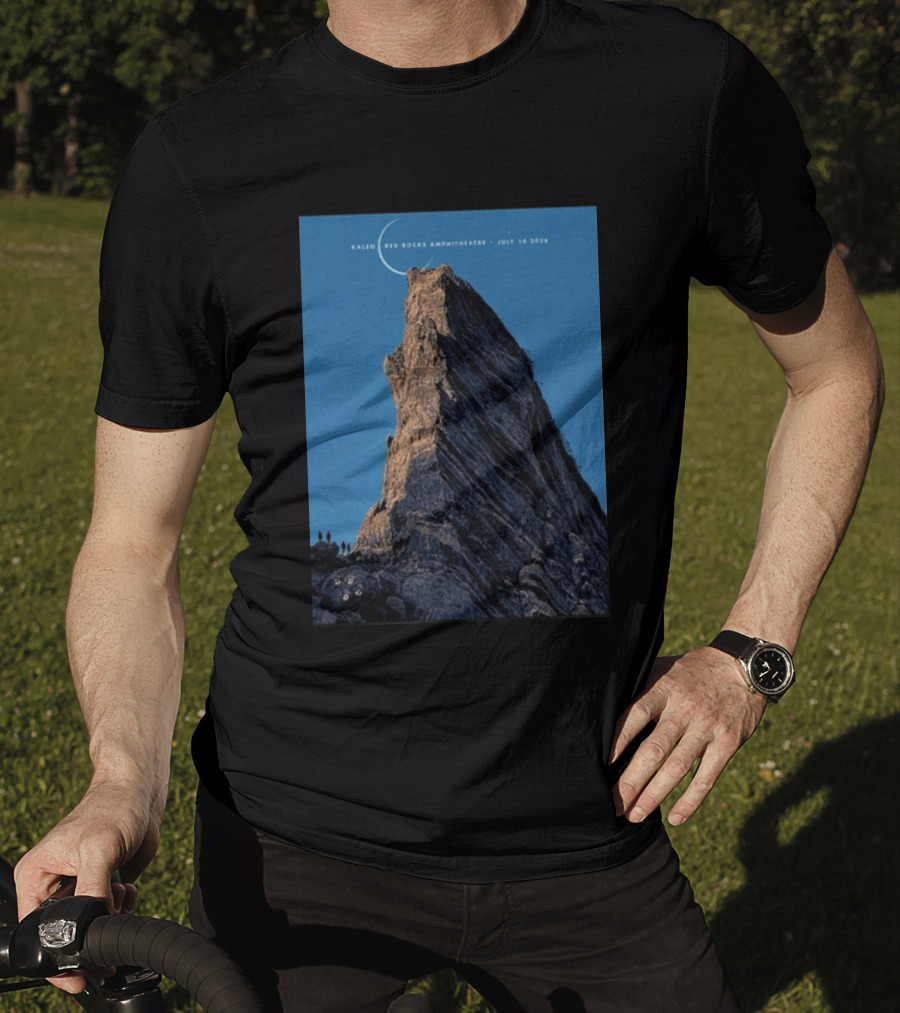 Kaleo Red Rocks Amphitheatre July 14 2026 Show Rocky Landscape Moonlit Scene T-Shirt