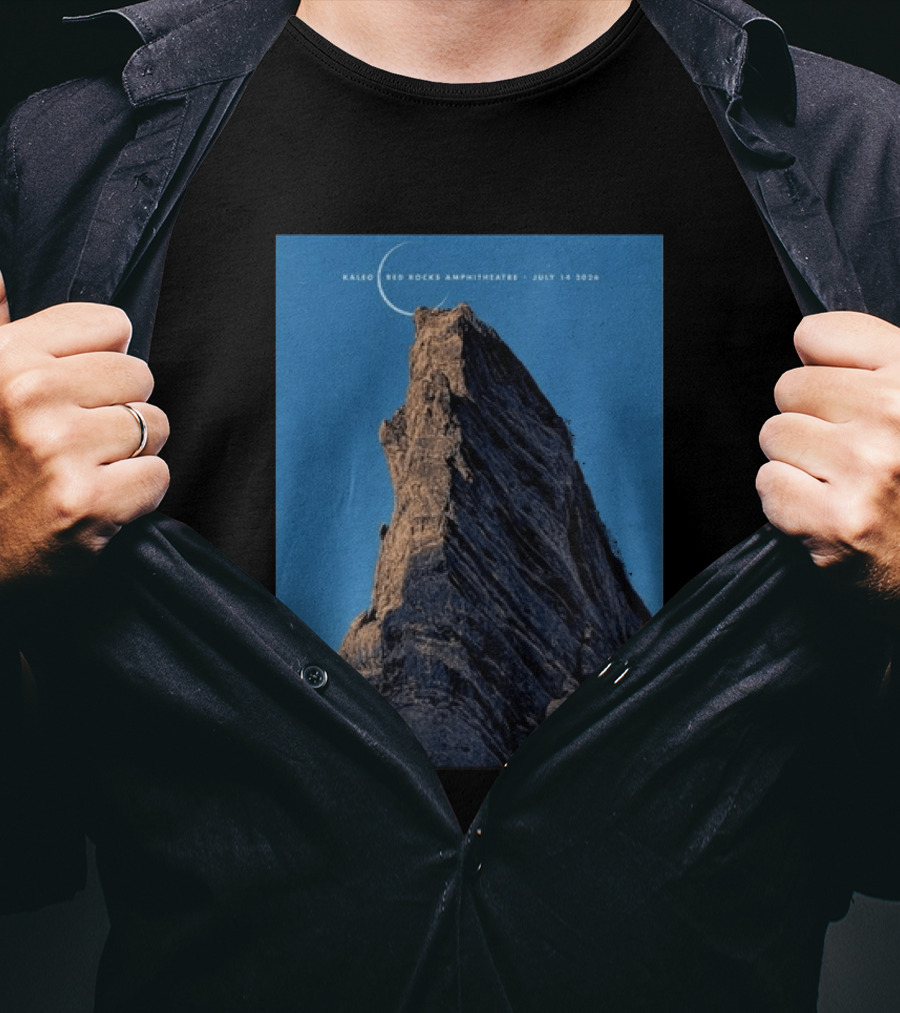 Kaleo Red Rocks Amphitheatre July 14 2026 Show Rocky Landscape Moonlit Scene T-Shirt
