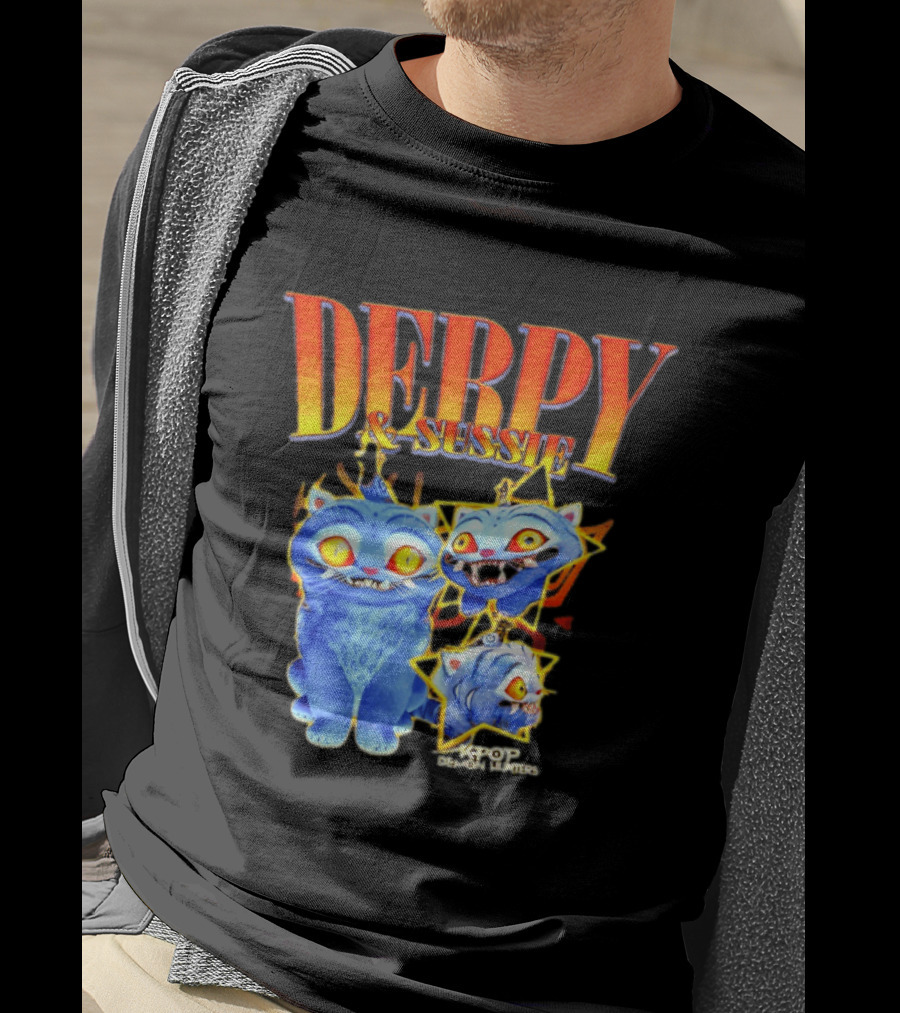 Derpy And Sussie KPop Demon Hunters 2026 Blue Cat Stars T-Shirt
