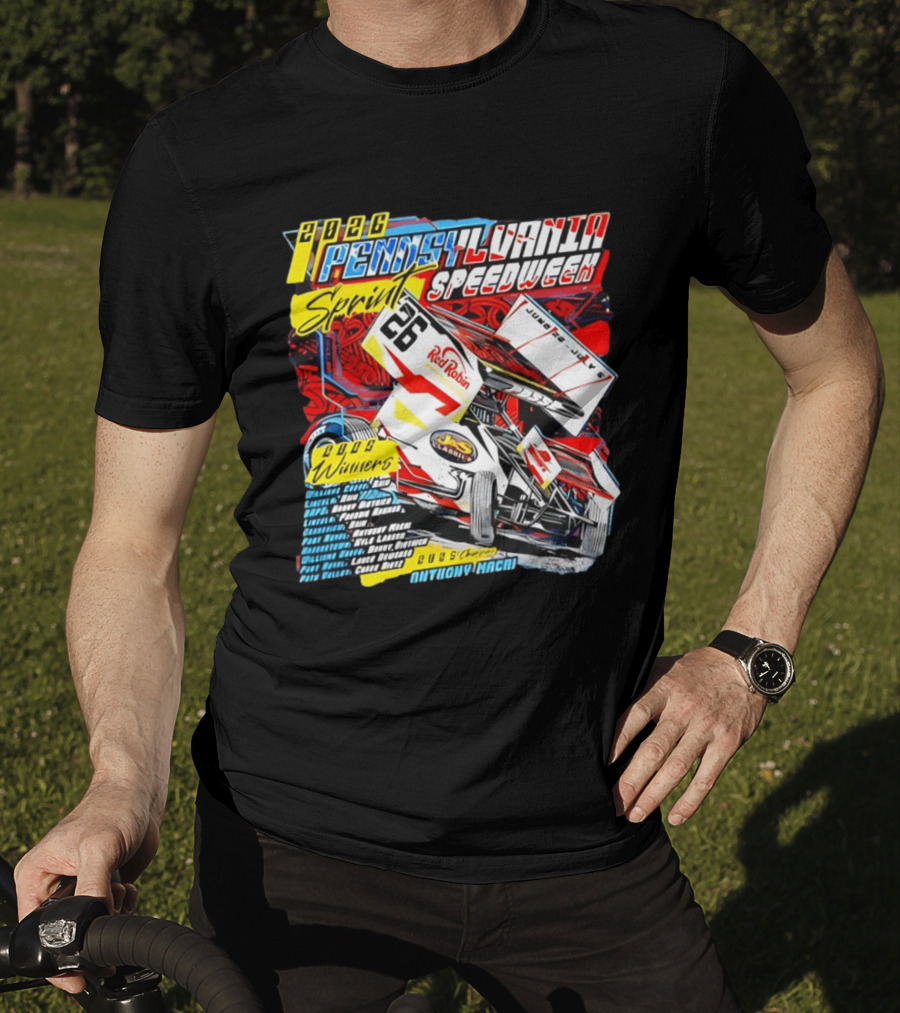 2026 Pennsylvania Speedweek Sprint Race Winners June Kyle Larson Racing Red Robin T-Shirt