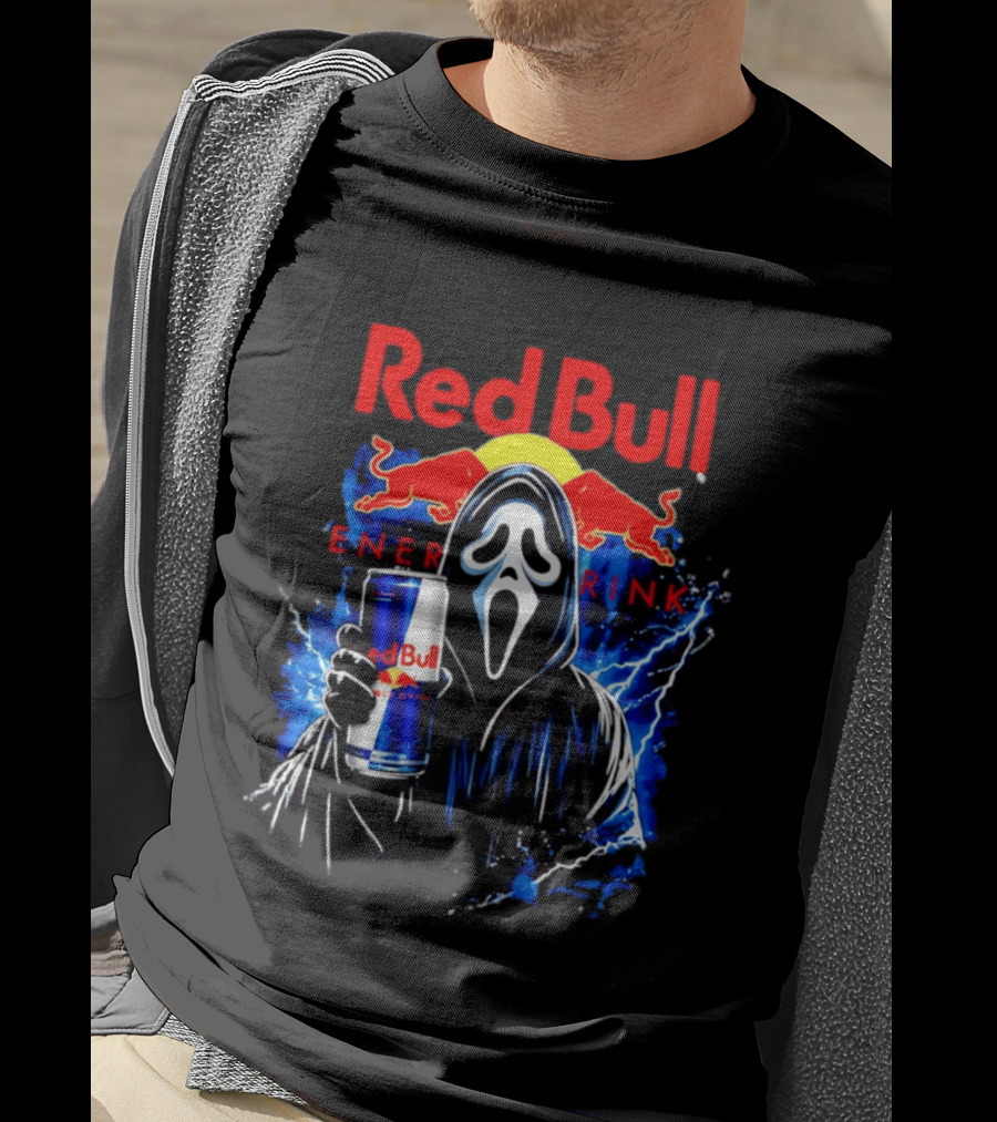 Red Bull Energy Drink Ghostface Scream Bootleg T-Shirt