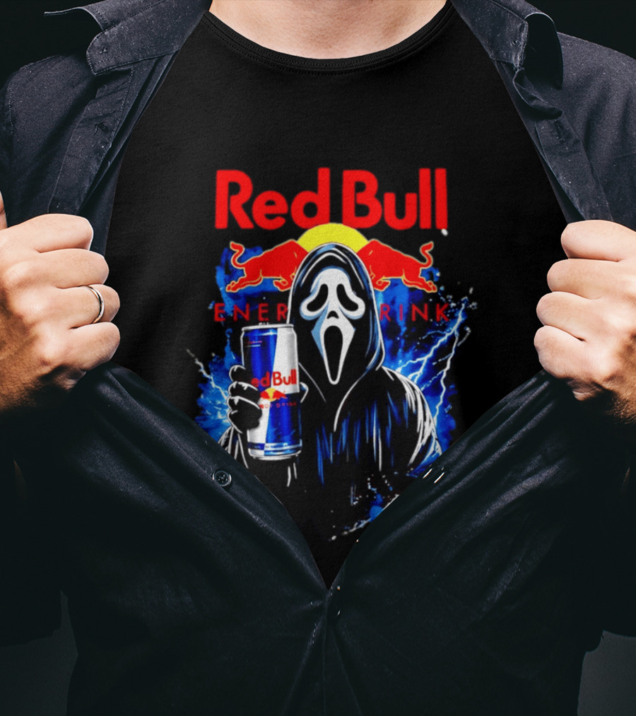 Red Bull Energy Drink Ghostface Scream Bootleg T-Shirt