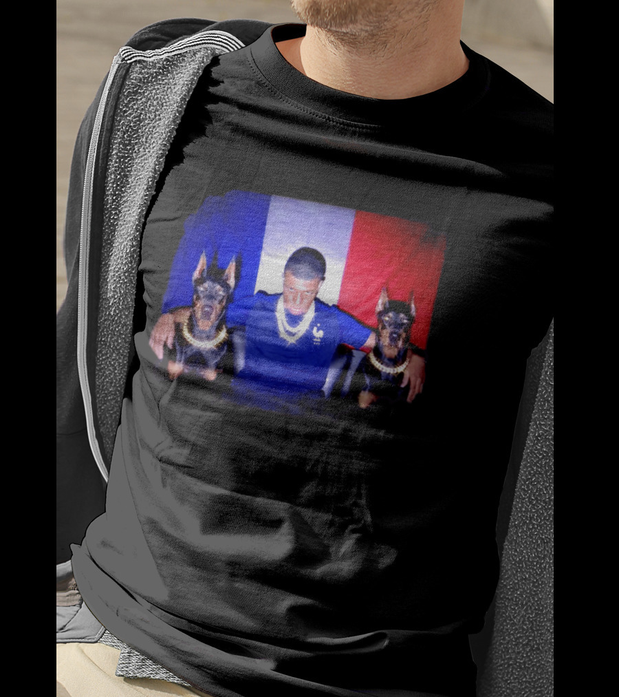 Kylian Mbappe France National Football Team With Dogs French Flag T-Shirt