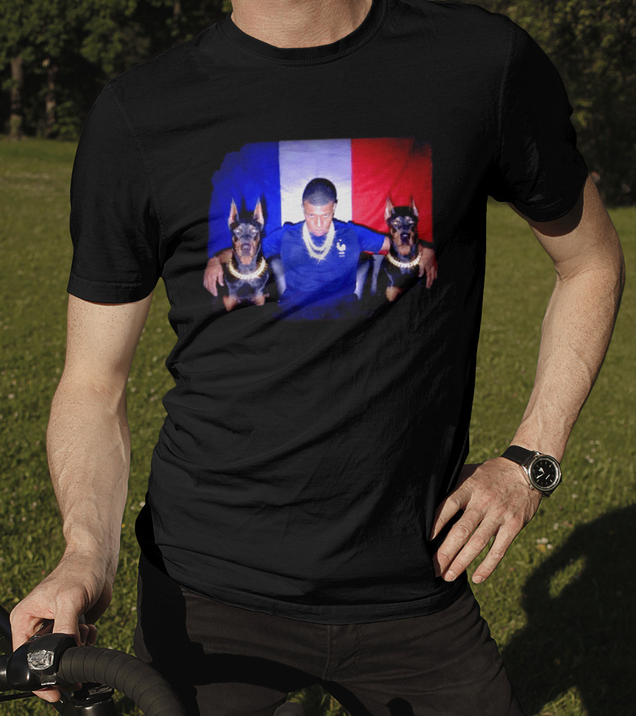 Kylian Mbappe France National Football Team With Dogs French Flag T-Shirt
