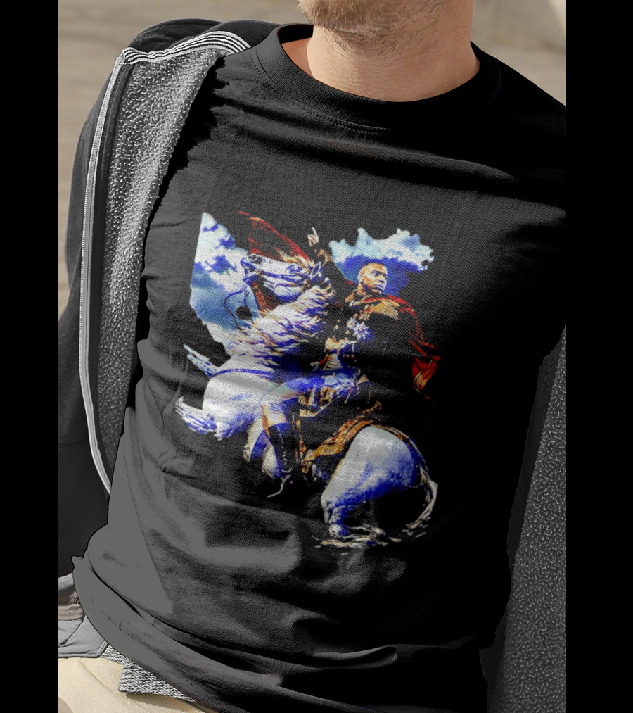 Kylian Mbappe Napoleon Bonaparte Crossing Alps Painting Horse Rider T-Shirt