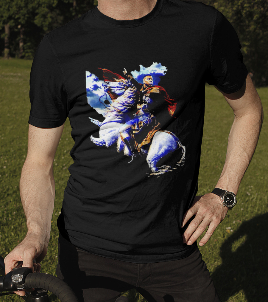 Kylian Mbappe Napoleon Bonaparte Crossing Alps Painting Horse Rider T-Shirt