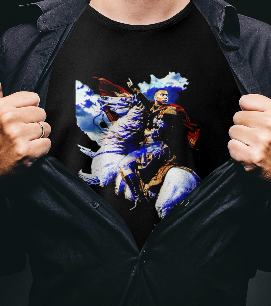 Kylian Mbappe Napoleon Bonaparte Crossing Alps Painting Horse Rider T-Shirt