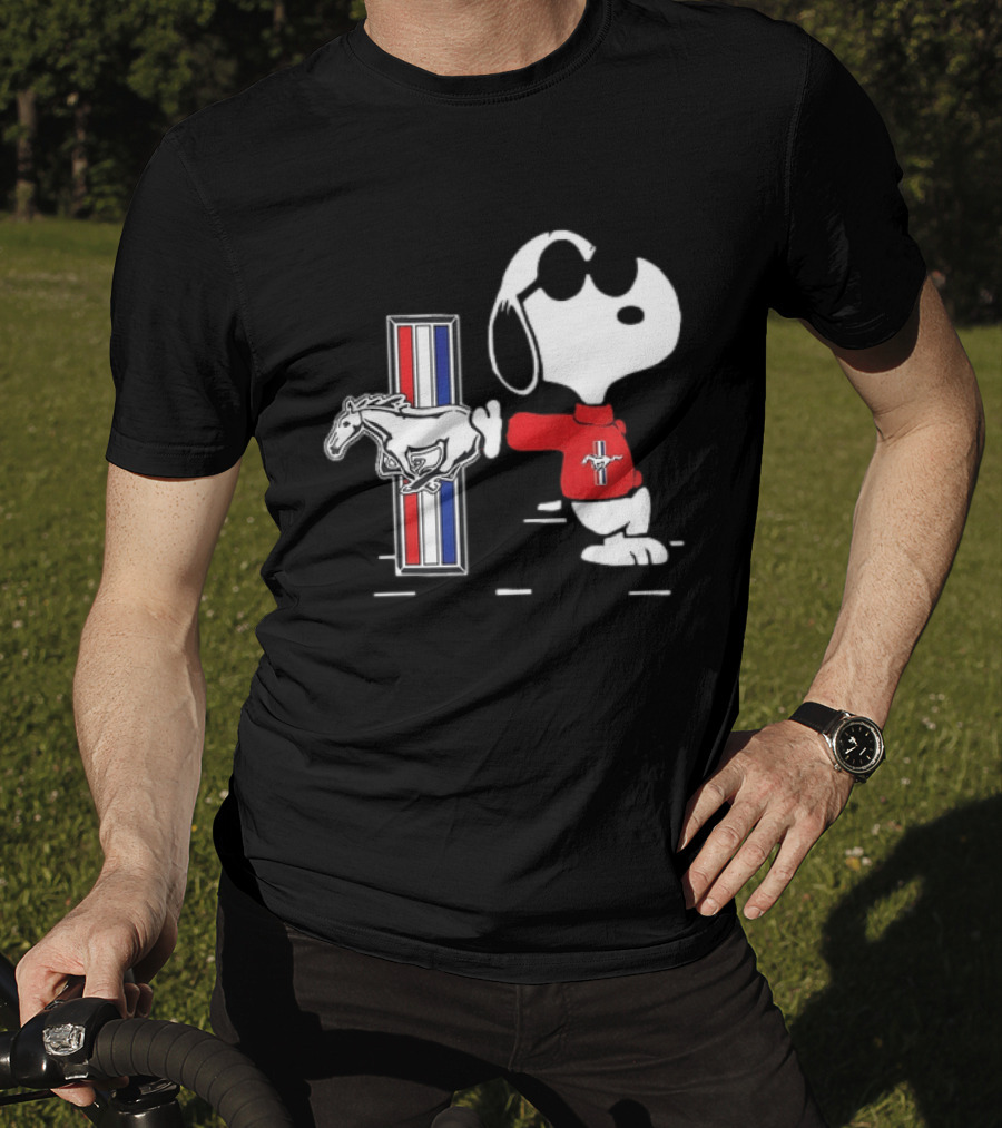 Snoopy Peanuts Ford Mustang Red Sweater Classic Mustang Pony T-Shirt