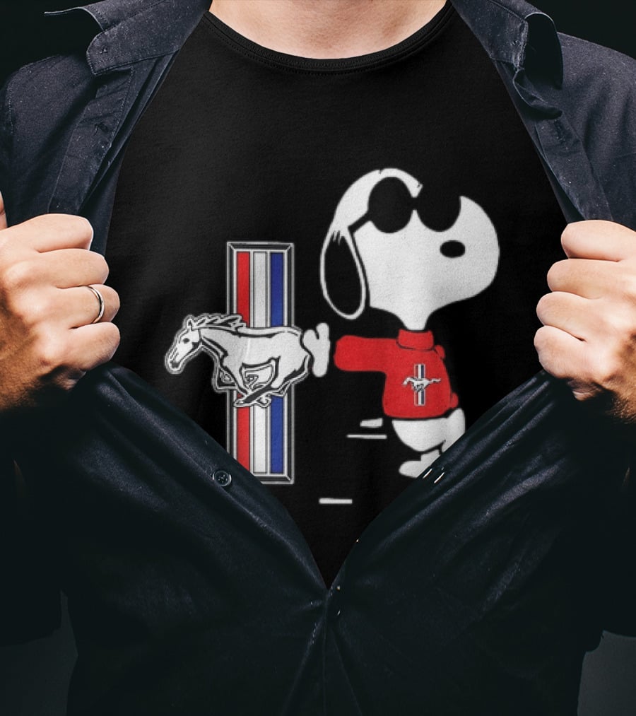 Snoopy Peanuts Ford Mustang Red Sweater Classic Mustang Pony T-Shirt