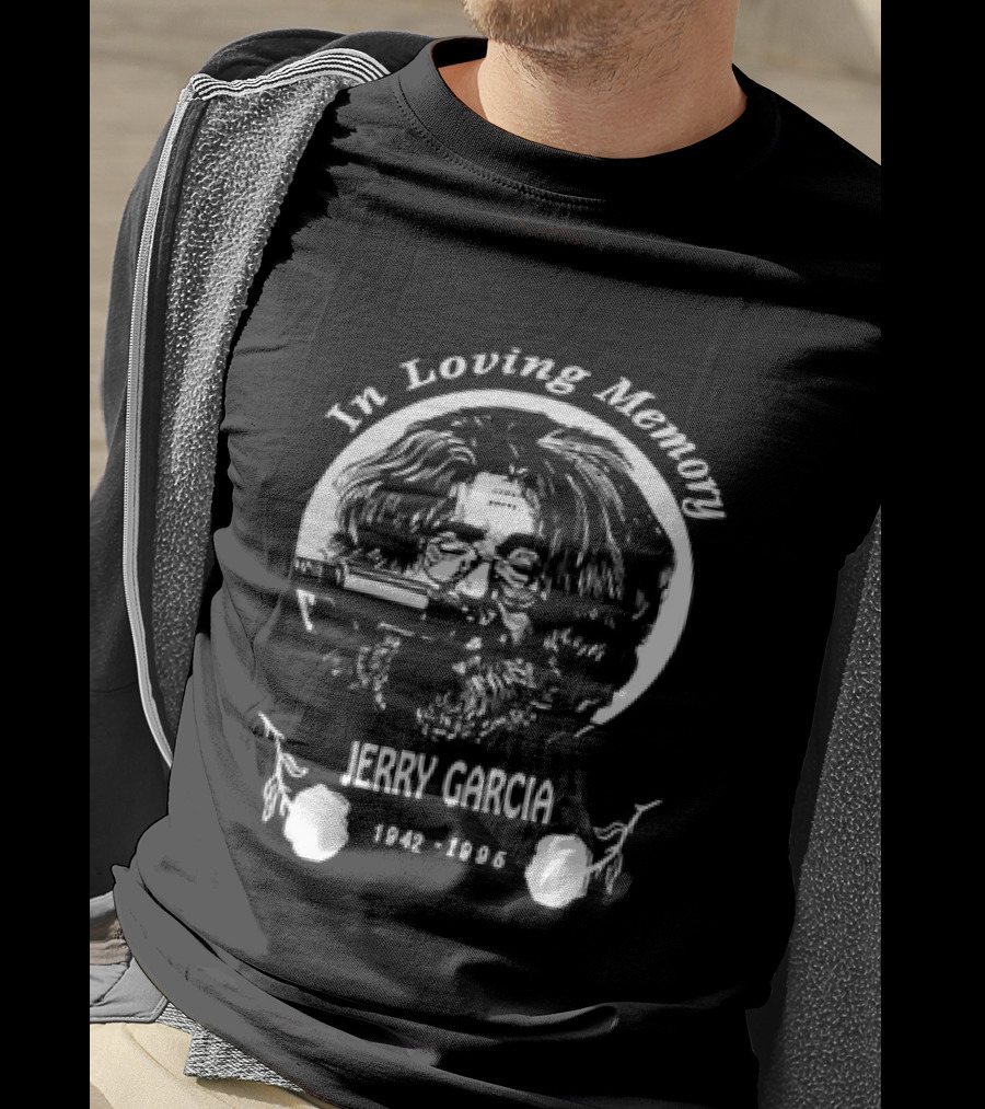 In Loving Memory Jerry Garcia 1942 1995 Grateful Tribute Guitar T-Shirt